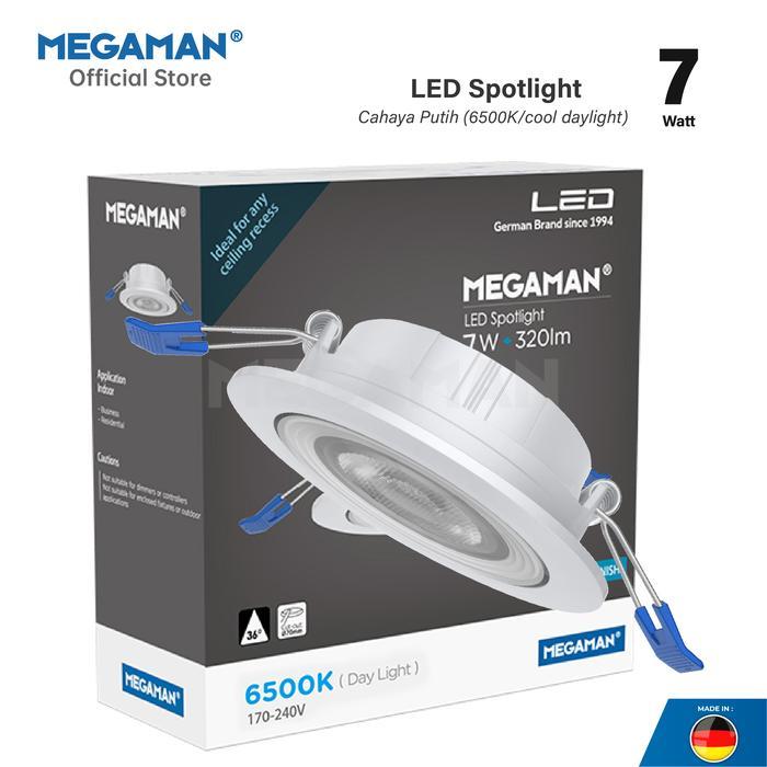 Cuci Gudang Lampu Sorot Led 7 Watt Spotlight Megaman Mqtl2048 2,5" 170-240V 6500K Putih Kebiruan