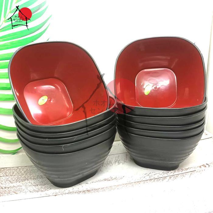 PROMO 12 PCS ( 1 LUSIN ) MANGKOK RAMEN KOTAK UKURAN BESAR MANGKOK RAMEN XL BAHAN PLASTIK BPA FREE