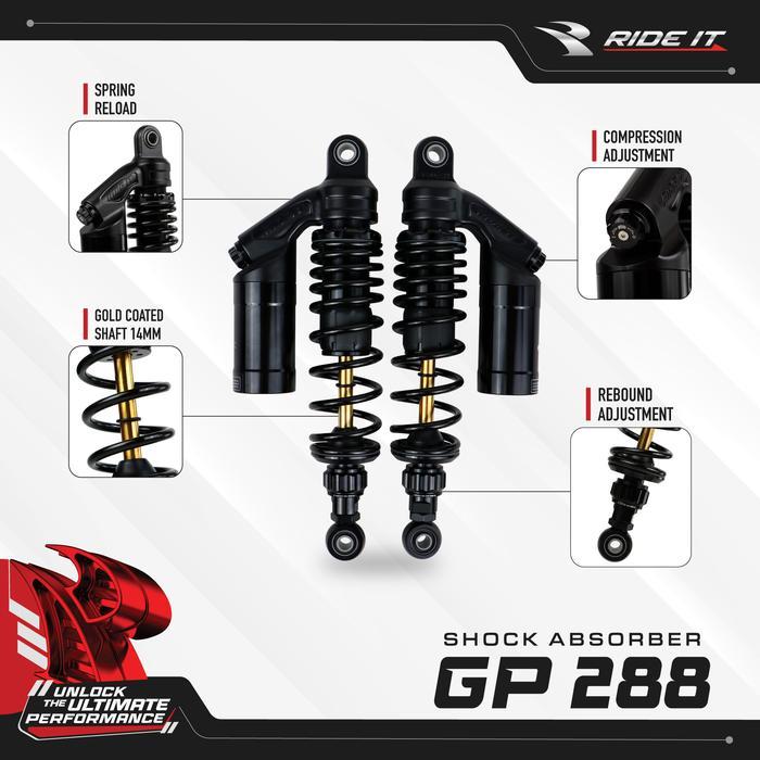 [RIDE IT] SHOCK ABSORBER GP 288 GOLD SERIES/SHOCKBREAKER RIDE IT GP 288 DOUBLE CLICK GOLD