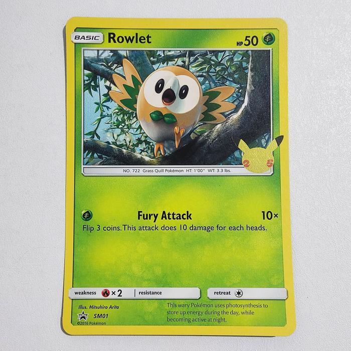Rowlet SM01 25th Anniversary Oversized Promo Pokemon Card Jumbo