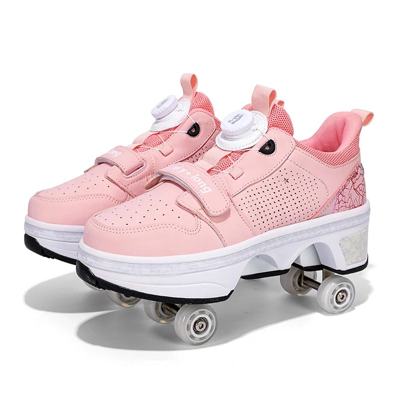 flashing roller skating shoes With Wheels Led Luminous Deformation Roller Shoes Unisex skate roller