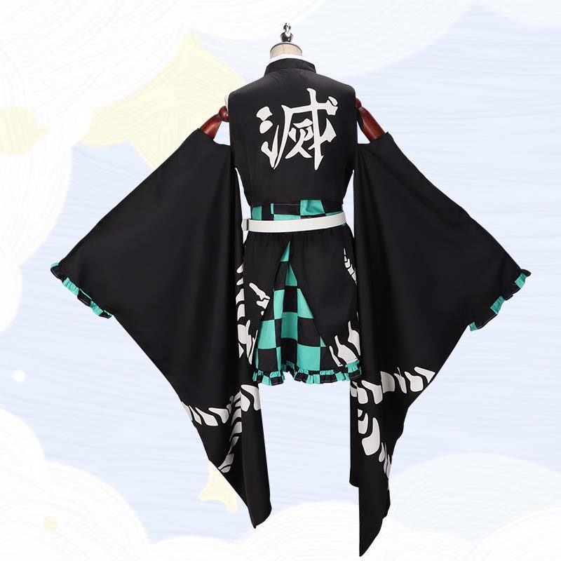 Anime Tanjiro Kamadou Female Dress Anime Demon Kimetsu No Yaiba Tanjiro Kamadou Cosplay Costume