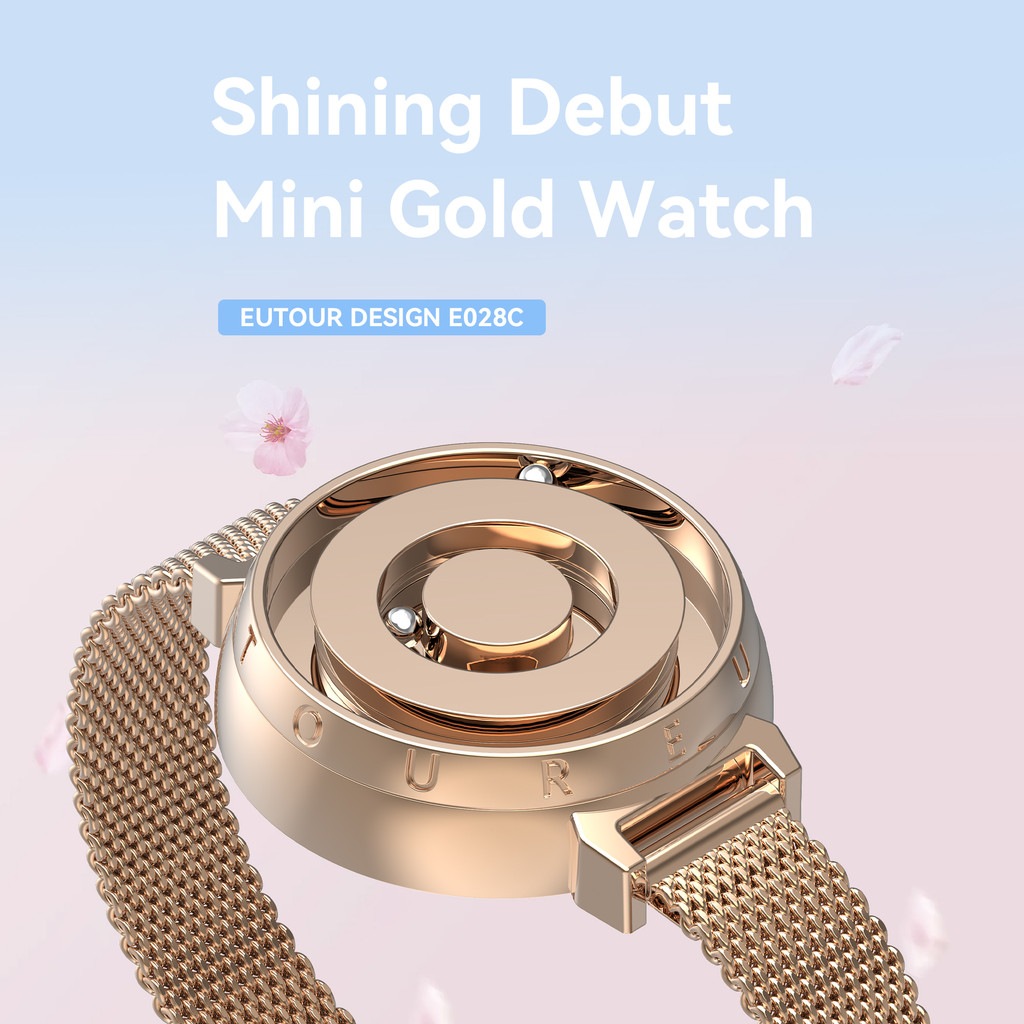 Eutour New Original Magnetic Rose Gold Trend Women's Watches Female Student Quartz Watch Simple