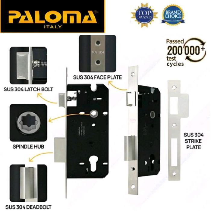 PALOMA Mortise Lock Mesin Kunci Pintu Rumah Paloma Pintu Swing Body Kunci Backset 40MM / 4CM Prime