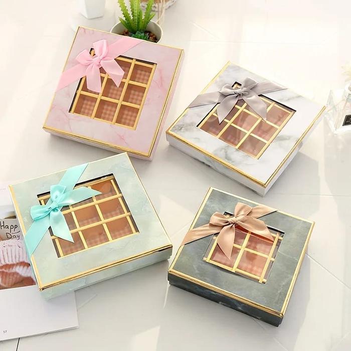 (Kk79) Kotak Coklat Rigid/Hardbox Sekat 16 Terlaris