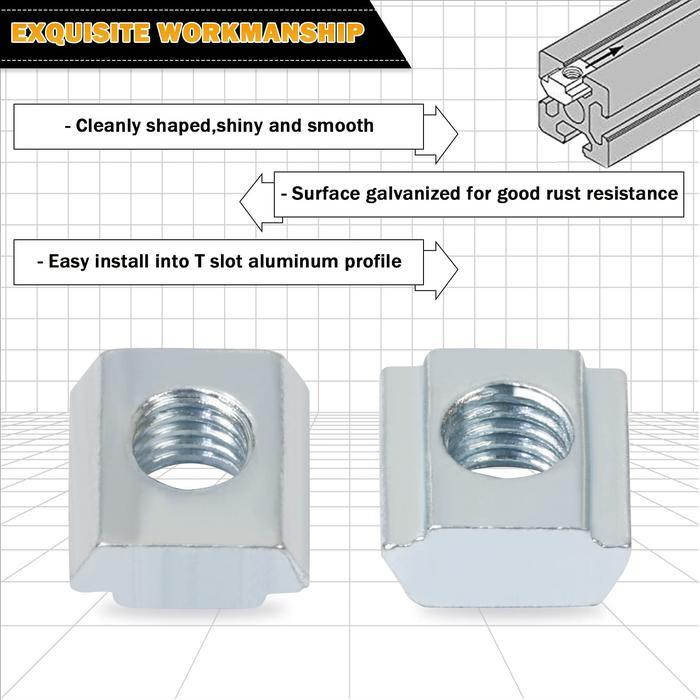 50Pcs M5 T Sliding Nut For Aluminum Profile-T Sliding Nut M5 #Gratisongkir
