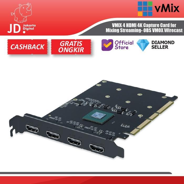 NEW PRODUK VMIX 4 HDMI 4K CAPTURE CARD FOR MIXING STREAMING- OBS VMOX WIRECAST THANKYOU & HAPPY