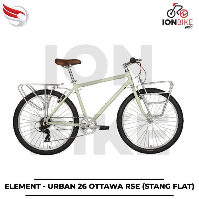 Sepeda Urban 26 Element Ottawa RSE Edition Flatbar Terbaru Frame Alloy Ringan 7 Speed Bonus Rak Comm
