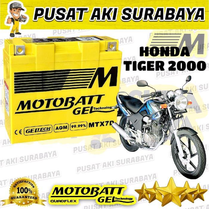 BATTERY AKI MOTOBATT MTX7D 7 AMPER 12 VOLT ASLI ACCU GEL HONDA TIGER 2000 YAMAHA SCORPIO TOSSA