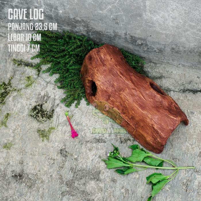 Hiding Cave Wood Log M / Hiding Cave Kandang Terrarium Sulcata Pardalis Aldabra Cherryhead Redfoot /