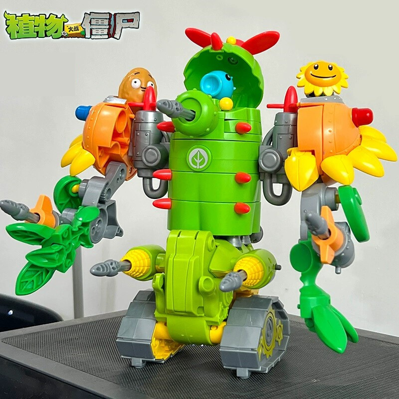 3 in 1 Plants vs Zombies Transform Combined Robot Action Figures Toys Zombie Robot Mech PVZ