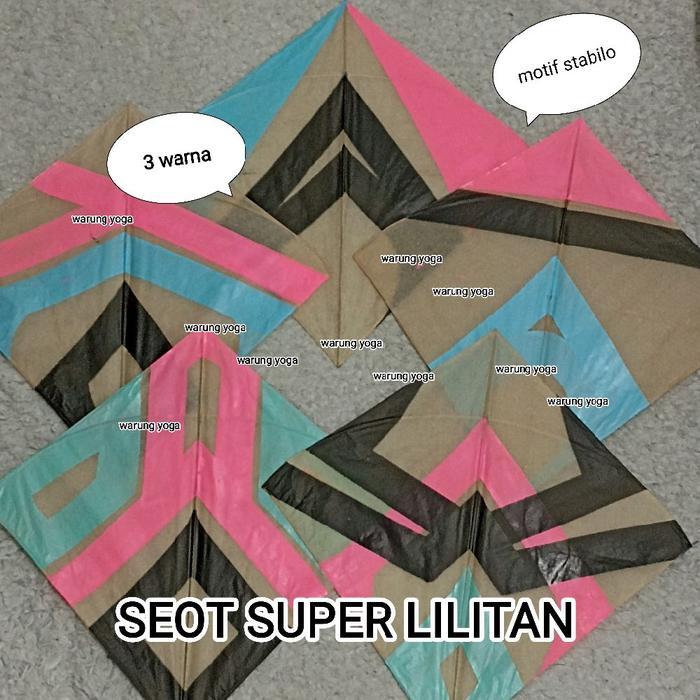 Paket 10 PCS/BIJI Layangan Seot Super Turnamen Rapih Ukuran 54cm Kertas Pulas Sablon Arku Keras