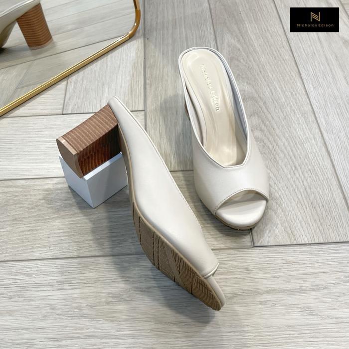 Nicholas Edison Heels Fabia Block Heels Garis Slip On Nyaman