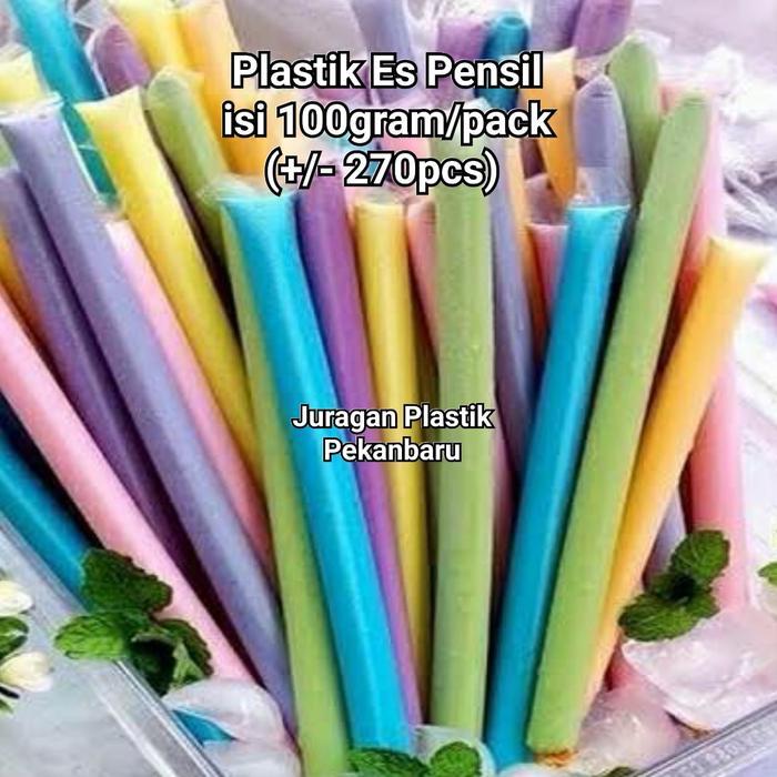 New Plastik Es Pensil isi 100 gram/pack Kantong Plastik Kemasan PE Yogurt Susu Es Lilin Mambo Mini