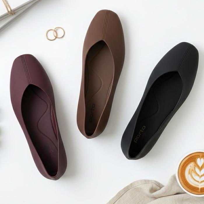 Laviola - Hailey Sepatu Flat Wanita Kekinian Sepatu Kerja Elegan & Simple Sepatu Kerja Hailey Jelly