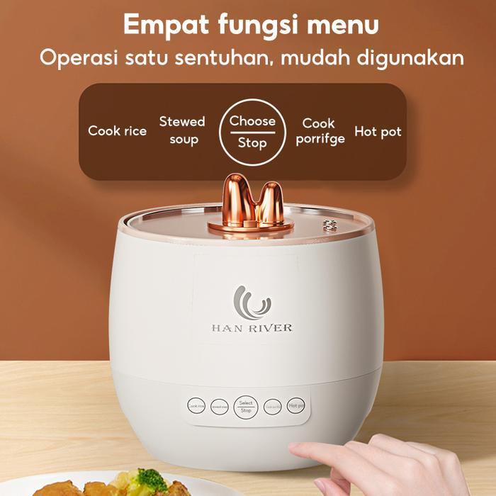 "New" [COD]HAN RIVER Magic com mini Rice Cooker Mini/Penanak nasi 700watt round rice cooker