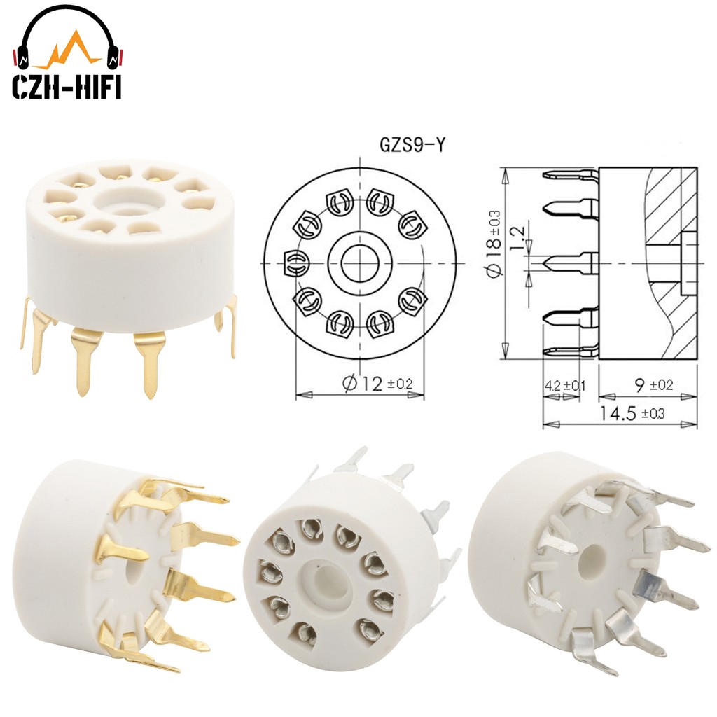 10pcs 9pin B9A Tube Socket Plastic Valve Base for 12AX7 12AT7 12AU7 EL84 6N1 6570 6922 6DJ8 6N1