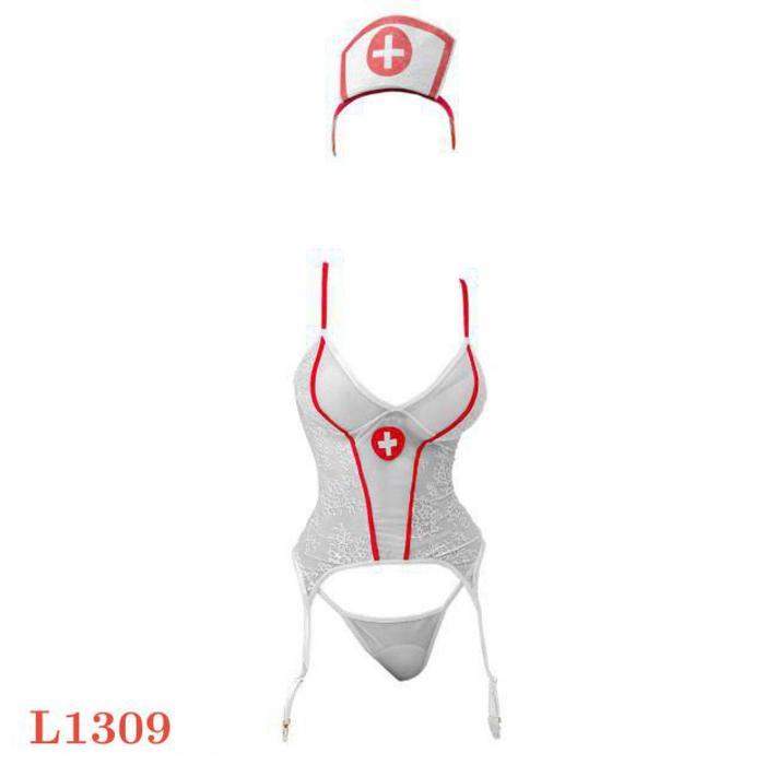 Diskon Lingerie Sexy Baju Costume Cosplay Wanita L1309 Tema Nurse Suster Perawat Dokter New