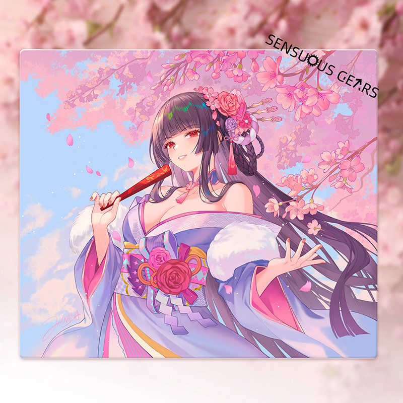 KIBU Gear x Hanasa Artist Limited Edition Sakura Hana Ohka Glass Coated Gaming Mouse Pad for Esports