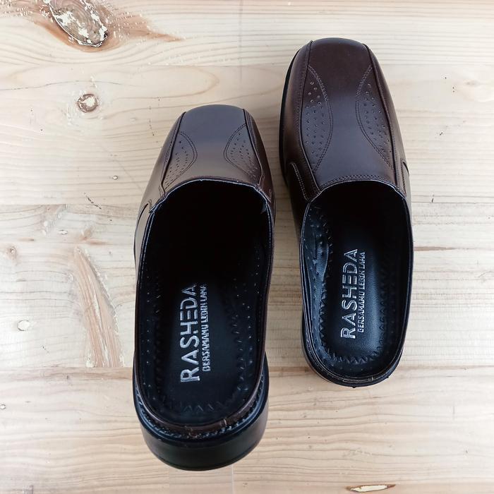 Sepatu Sandal Pria Kulit Asli Rasheda Vl 05 Selop Tutong Bustong Big Size Shoes Pasti Ori