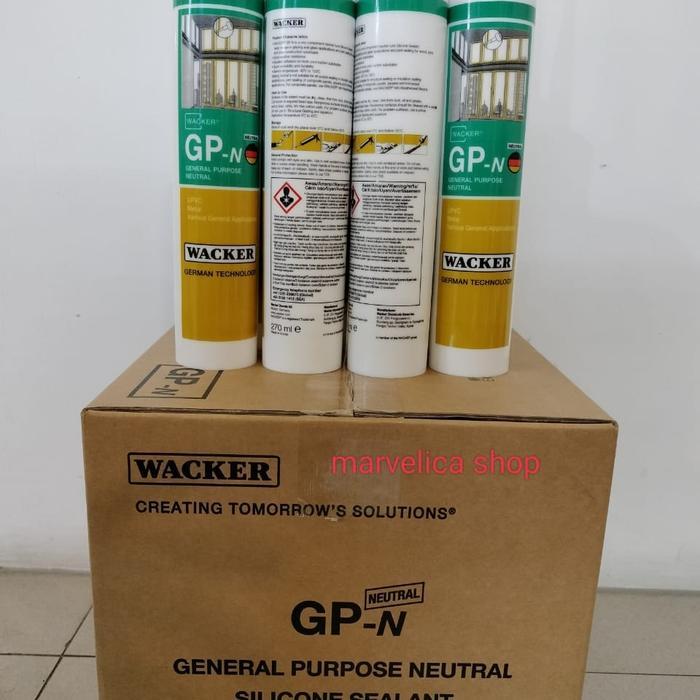 Lem Kaca Silicone Sealant Acetic Cure Gp Wacker/Sealant Wacker Gp-N Gratis Ongkir