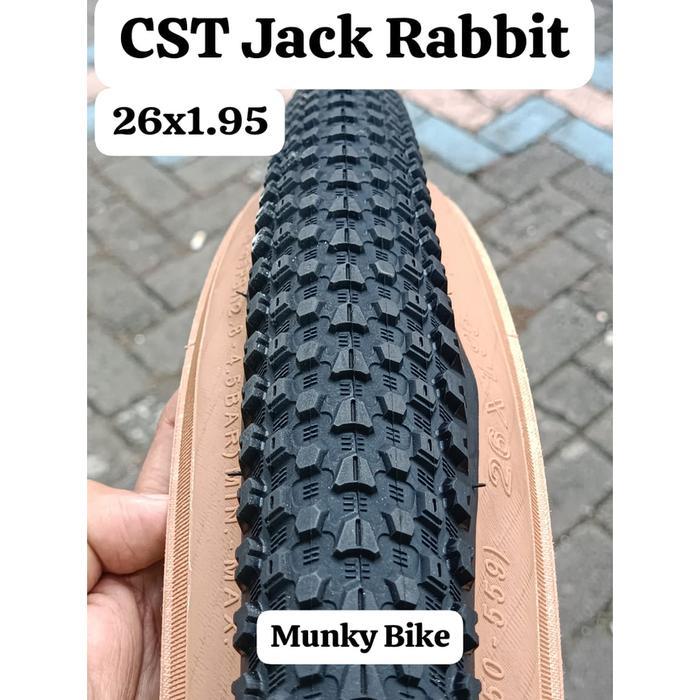 Ban Luar CST Jack Rabbit 26 x 1.95 Tanwall Skinwall Coklat Preum Non Foldable Sepeda 1.95mm