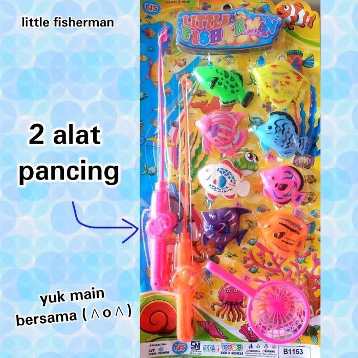 ` Mainan 2 Alat Pancing Pancingan Ikan Fishing Game