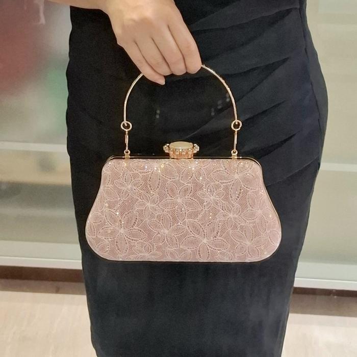 BERMUTU FARNELL - Model Terbaru Clutch Pesta Tas Pesta Brukat Diamond Mewah 26399 Cantik Elegan