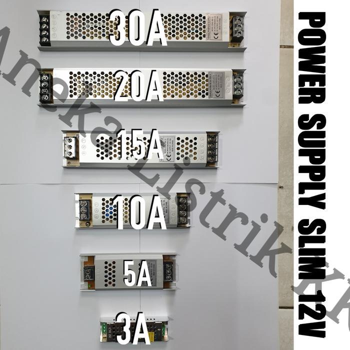 POWER SUPPLY 12V 40A 40 Ampere 40 Amper Trafo Adaptor SLIM TIPIS LED
