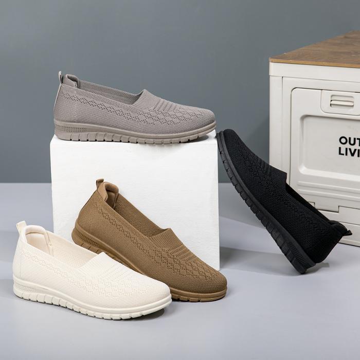 PROMOO COLLIN Sepatu Rajut Slip On Wanita Kasual Sepatu Casual Comfy Nyaman Empuk Breathable Shoes -