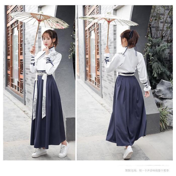 CC-127 hanfu unisex wanita pria baju tradisional cina han yukata kimono warrior cosplay kostum