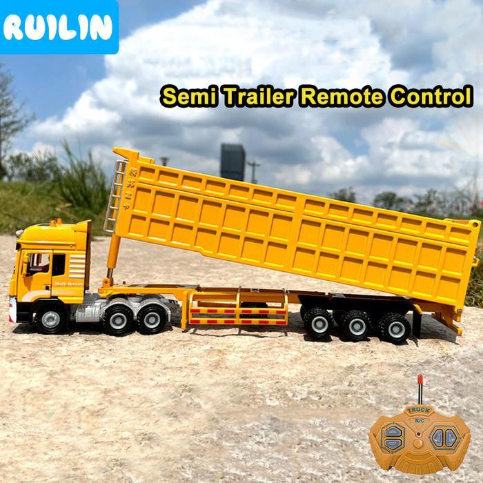 Hot Wheels - Mainan Truk Remote Control Semi Trailer Mainna Truck Remote Control Teknik Dump Truck