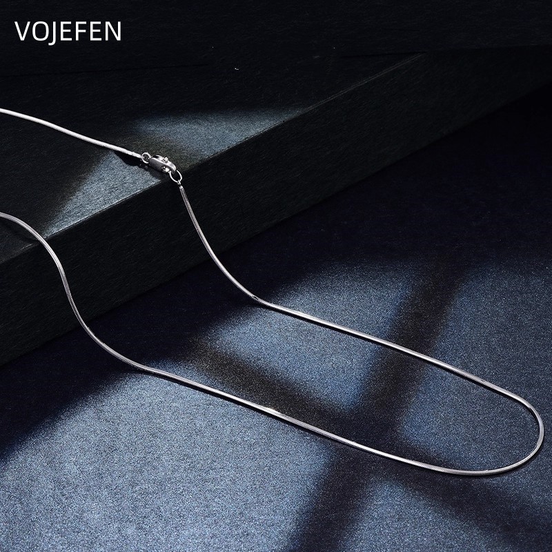 VOJEFEN Pt950 Snake Necklace Jewelry Platinum Necklace Real PT950 Chain Women Neck Chains Luxury