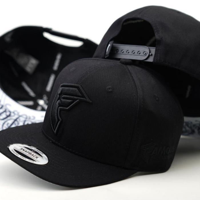 Topi Snapback Logo F Hitam Full Hitam