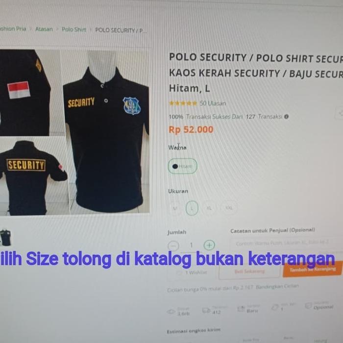Polo Security / Polo Shirt Security / Kaos Kerah Security / Baju Secur