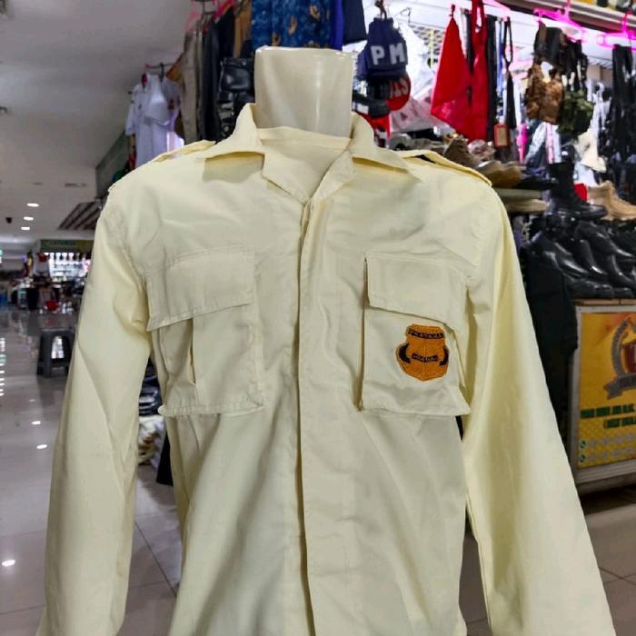 Setelan Pdl Satpam Terbaru/Baju Pdl Satpam Terbaru Warna Krem/Seragam Satpam/Pdl Satpam Krem