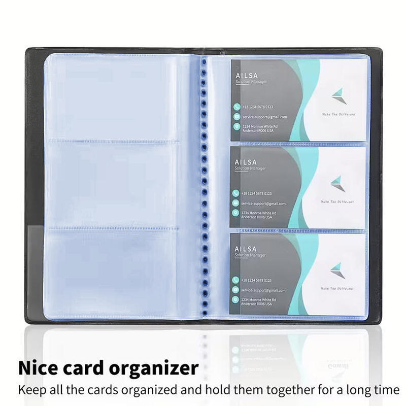 60-150 Pockets Large Capacity Business Card Holder Business Card Booklet Holder Portable Card