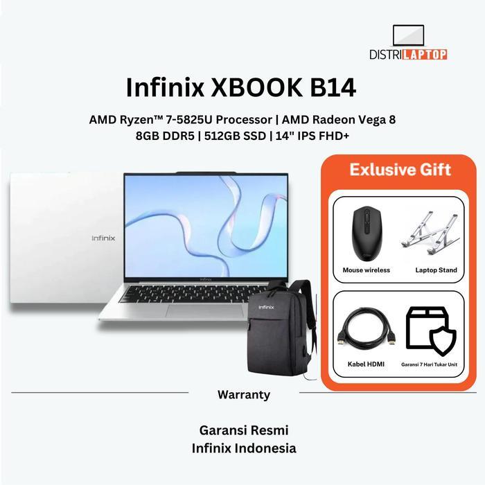 Laptop infinix XBOOK B14 RYZEN 7 5825U RAM 8GB 256GB SSD 14" IPS Win 11