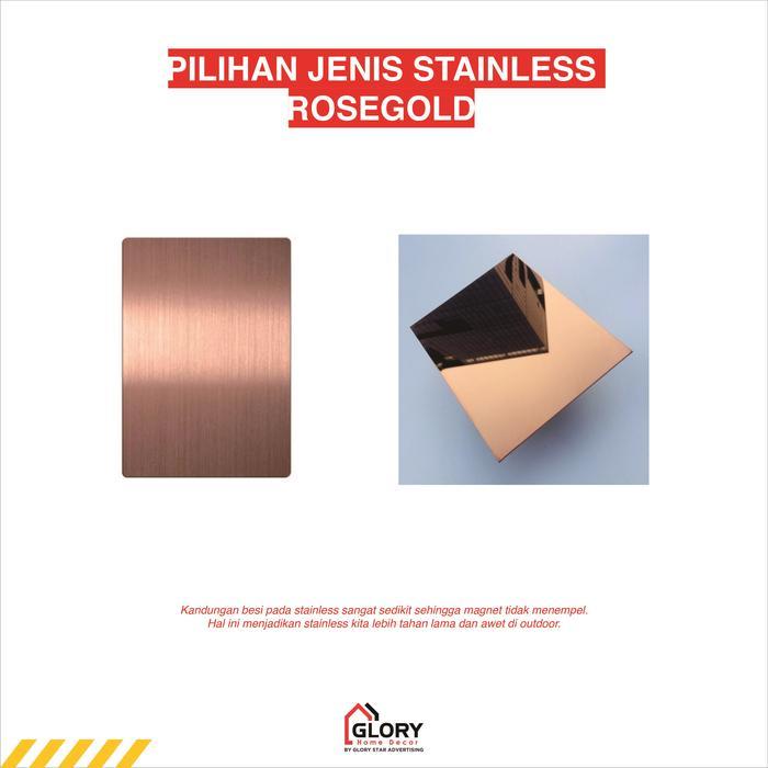 LIMITED EDITION Letter Timbul Stainless Rosegold / Huruf Timbul Stainless Outdoor Tanpa LED