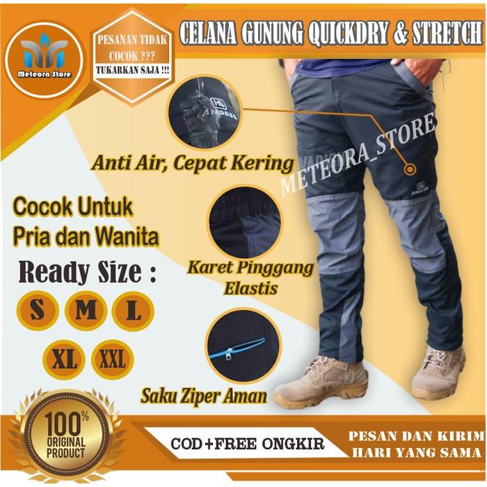 Eiger Summit Gear - Celana Gunung Quick Dry Pria Wanita Panjang Outdoor Hiking Waterproof