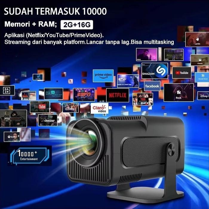 HY320 Portable WiFi Smart Proyektor Android 4K Full HD Android 13.0 Infocus Proyektor Mini