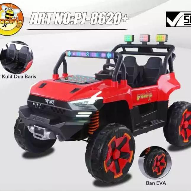 MOBIL AKI ANAK PJ-8620+ BAN KARET EVA PJ 8620 MOBIL AKI PACIFIC DINO TOYS UNGARAN - MERAH, DUS BAWAA