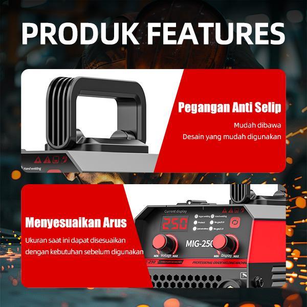 DOMHOAI 3IN1 Mesin Las Mig-250 Las Listrik Profesional Inverter Mesin Las Pengelasan Laser Imitasi