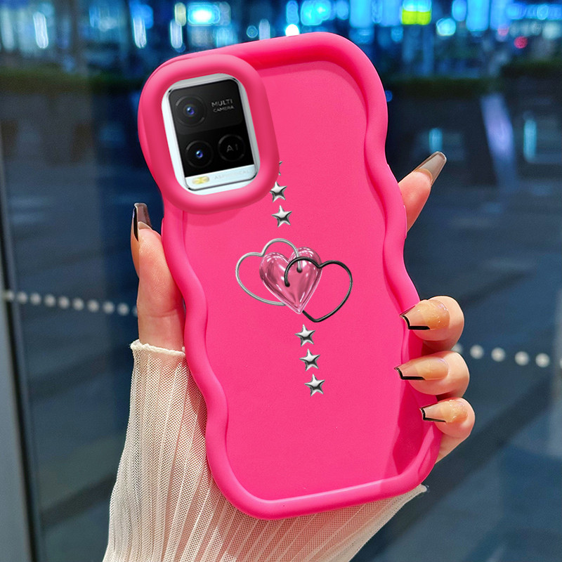 Casing HP Untuk VIVO Y21 Y21s Y21t Y21e Y21a Y33t Y33s Y21G Case Hiasan Hati Kasing silikon Cesing T