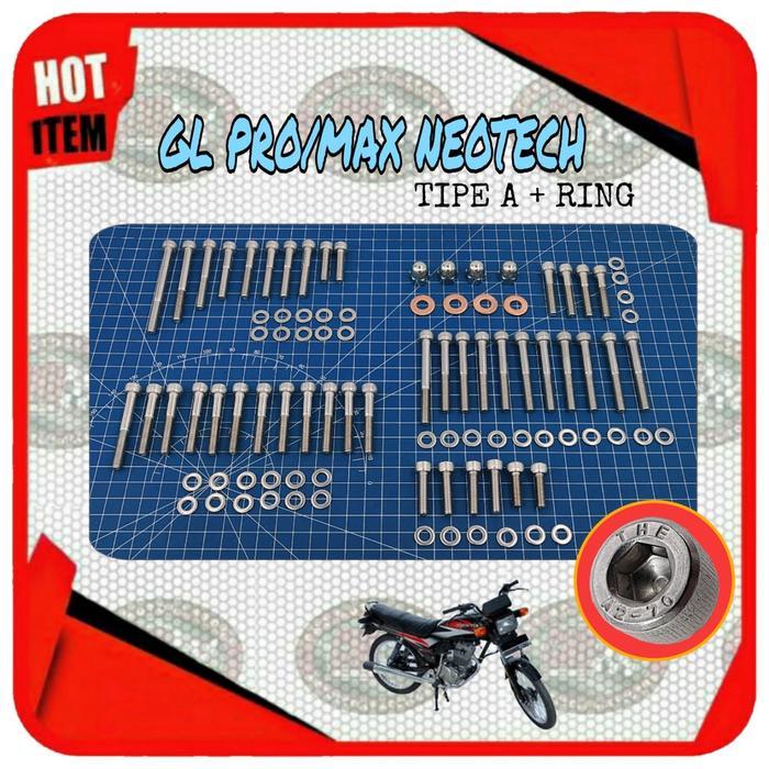 Paket Baut L Stainless Mesin Honda Gl Pro & Max Neotech