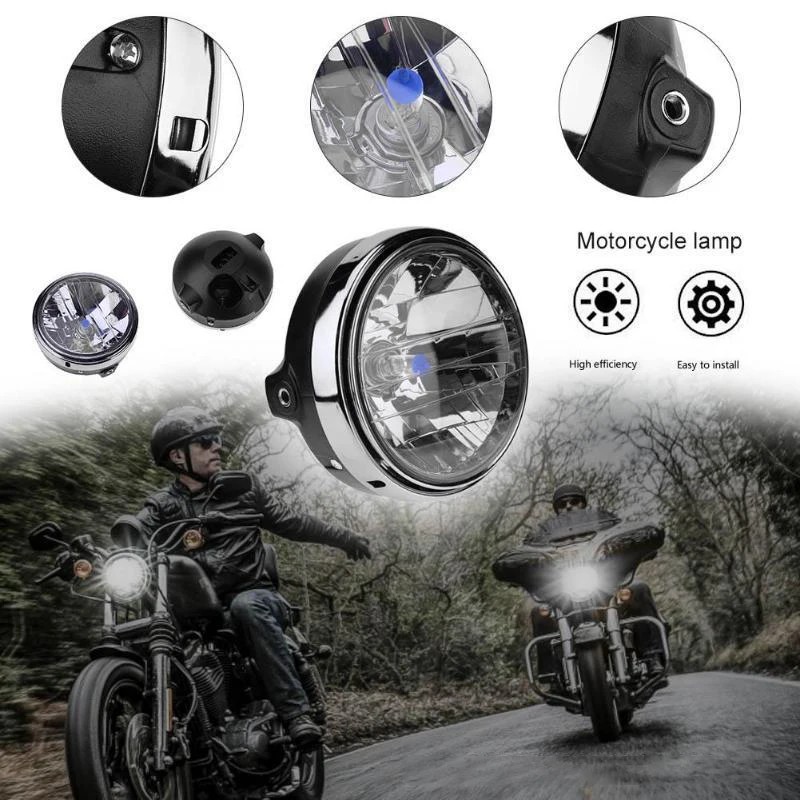 Motorcycle Retro Round Headlight IP66 Waterproof Front Headlamp for Honda CB900 CB400 CB750 CB1300