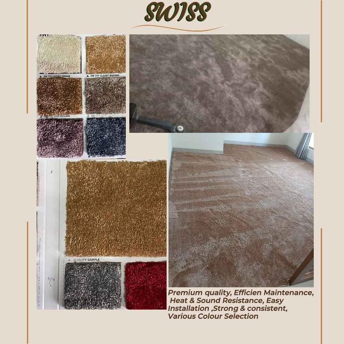 Karpet Swiss Karpet lantai el mewah polos tebal Karpet ballroom Karpet halus