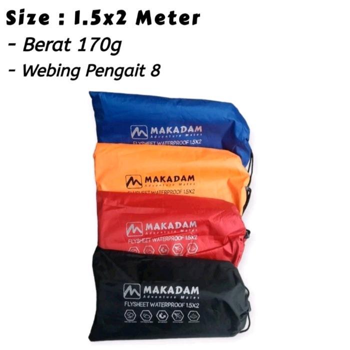 Arei - Flysheet Tenda Camping Waterproof Makadam 2X3 3X3 3X4 4X6 Meter