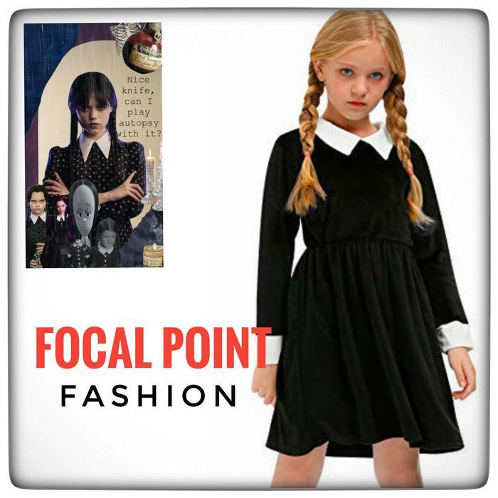 kostum Wednesday addams family kids halloween anak cosplay costume