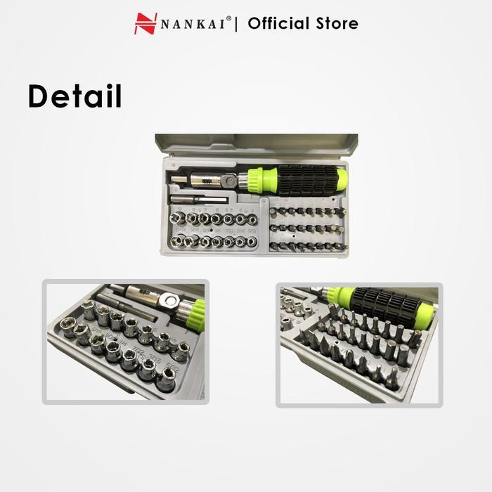 "New" Obeng Sock Set 41 Pcs / Kunci Obeng Socket 41 Pcs Nankai